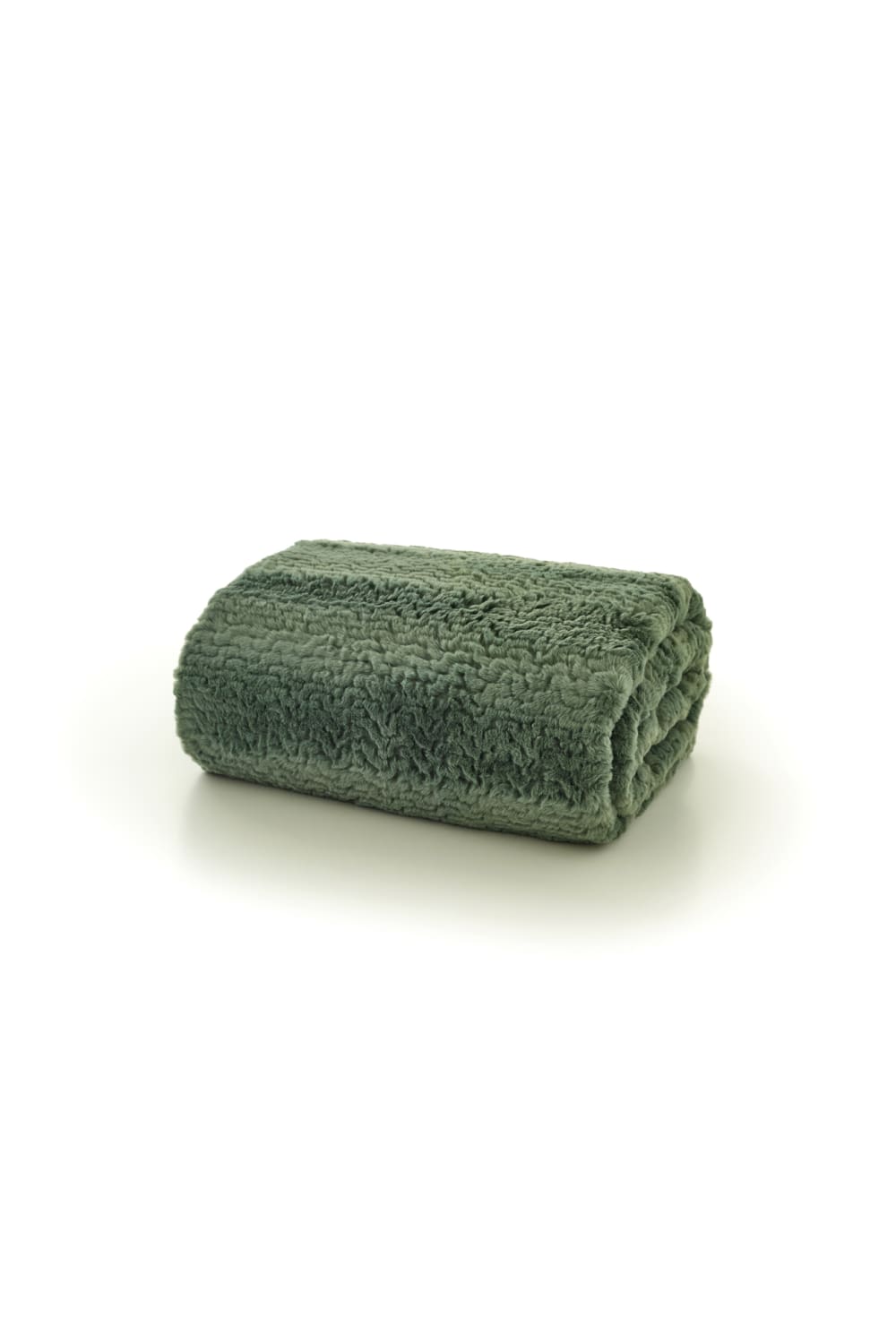 Ashridge Soft Faux Fur Throw 130x170cm – Elegant Textured Blanket | 130cm x 170cm | Green