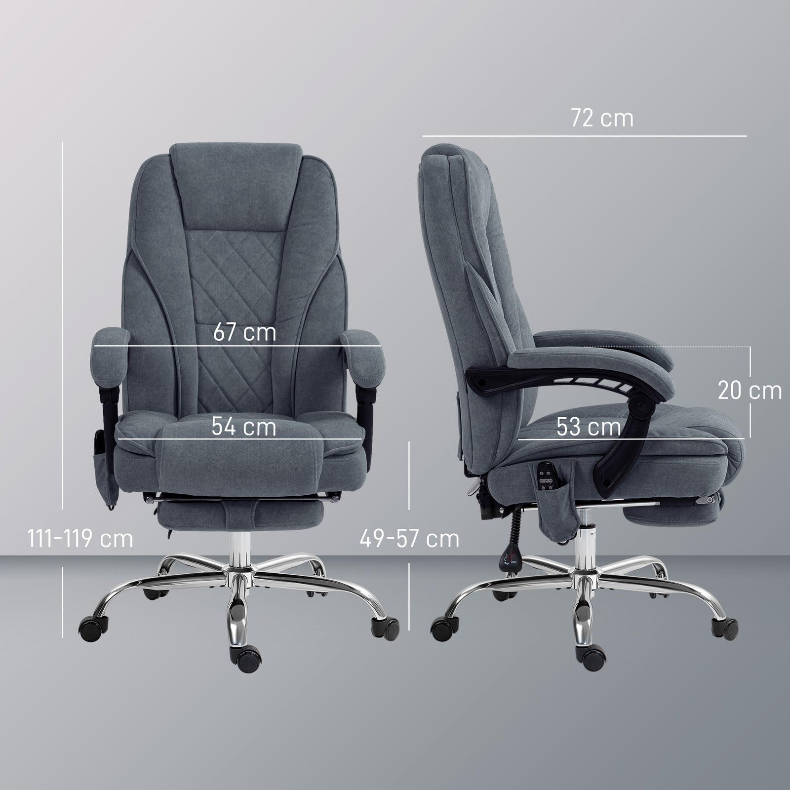 Massage Chair, Reclining Desk | Dark Grey