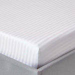 Egyptian Cotton Satin Stripe Fitted Sheet 330 Tc | Super King | White