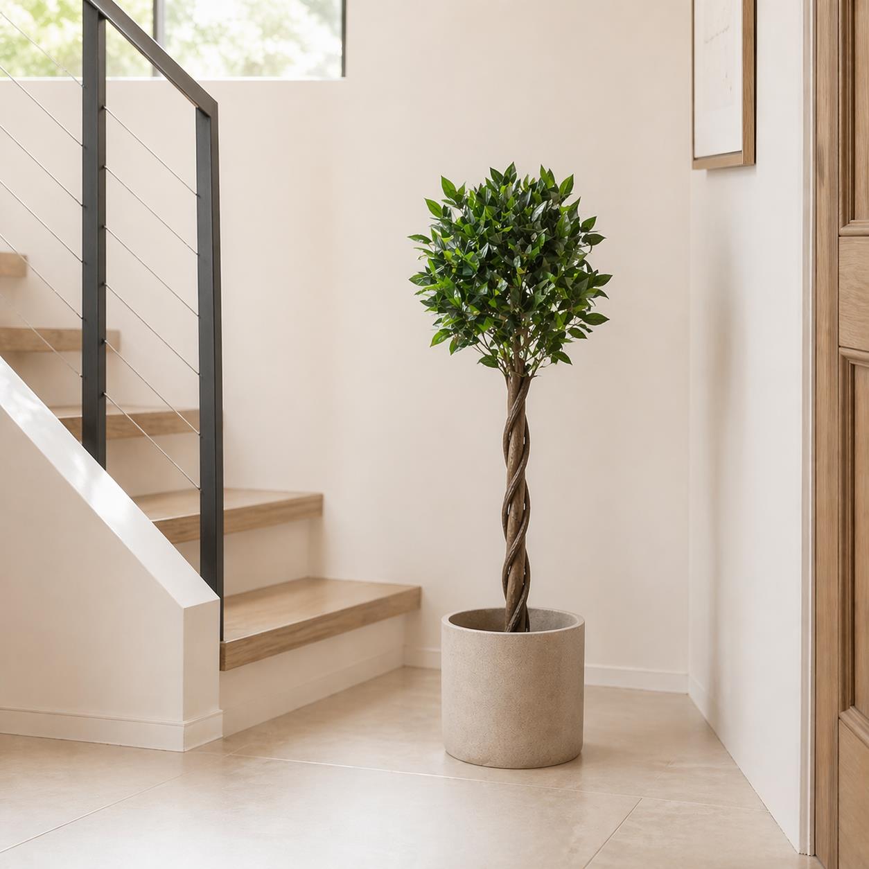 120cm  Design Uk Artificial Realistic Bay Laurel Topiary Ball Tree
