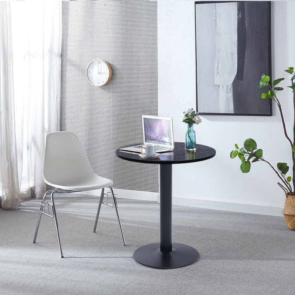 60cm Dia X 72cm H Round Cafe Table With Metal Base | 60cm x 60cm | Black
