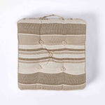 Morocco Striped Cotton Floor Cushion | 40cm x 40cm | Beige