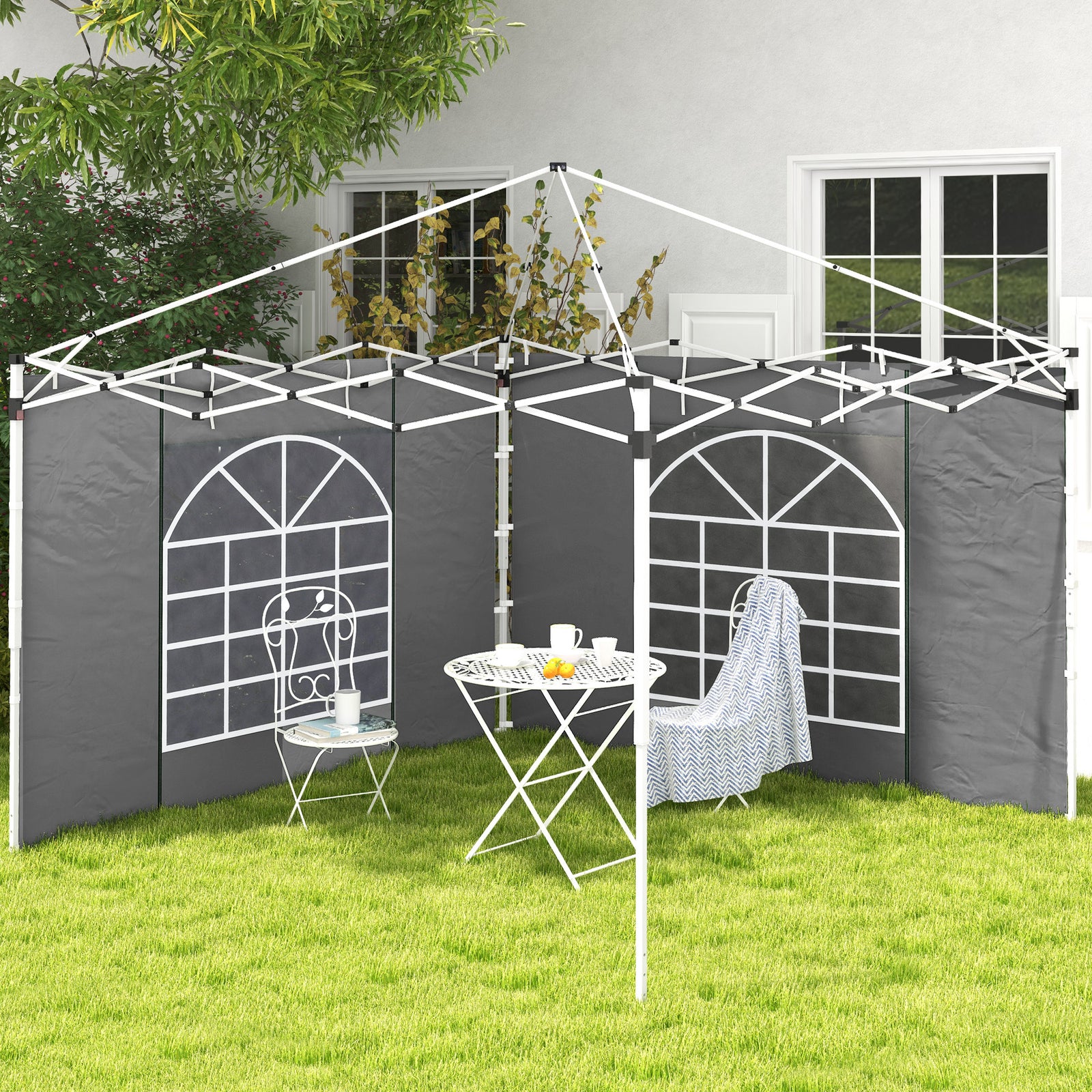 3x3(m) Or 3x6m Pop Up Gazebo Side Panels Replacement, 2 Pack | Light Slate Gray