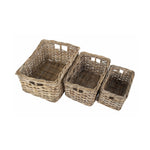 Rattan Rectangular Grey Rattan Storage Baskets | Set-of-3
