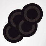 Braided 100% Cotton Round Placemats Set Of 4 | 40cm | Black & Grey