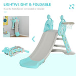 2 In 1 Kids Slide With Basketball Hoop 18 Months -4 Years Old Deer Blue