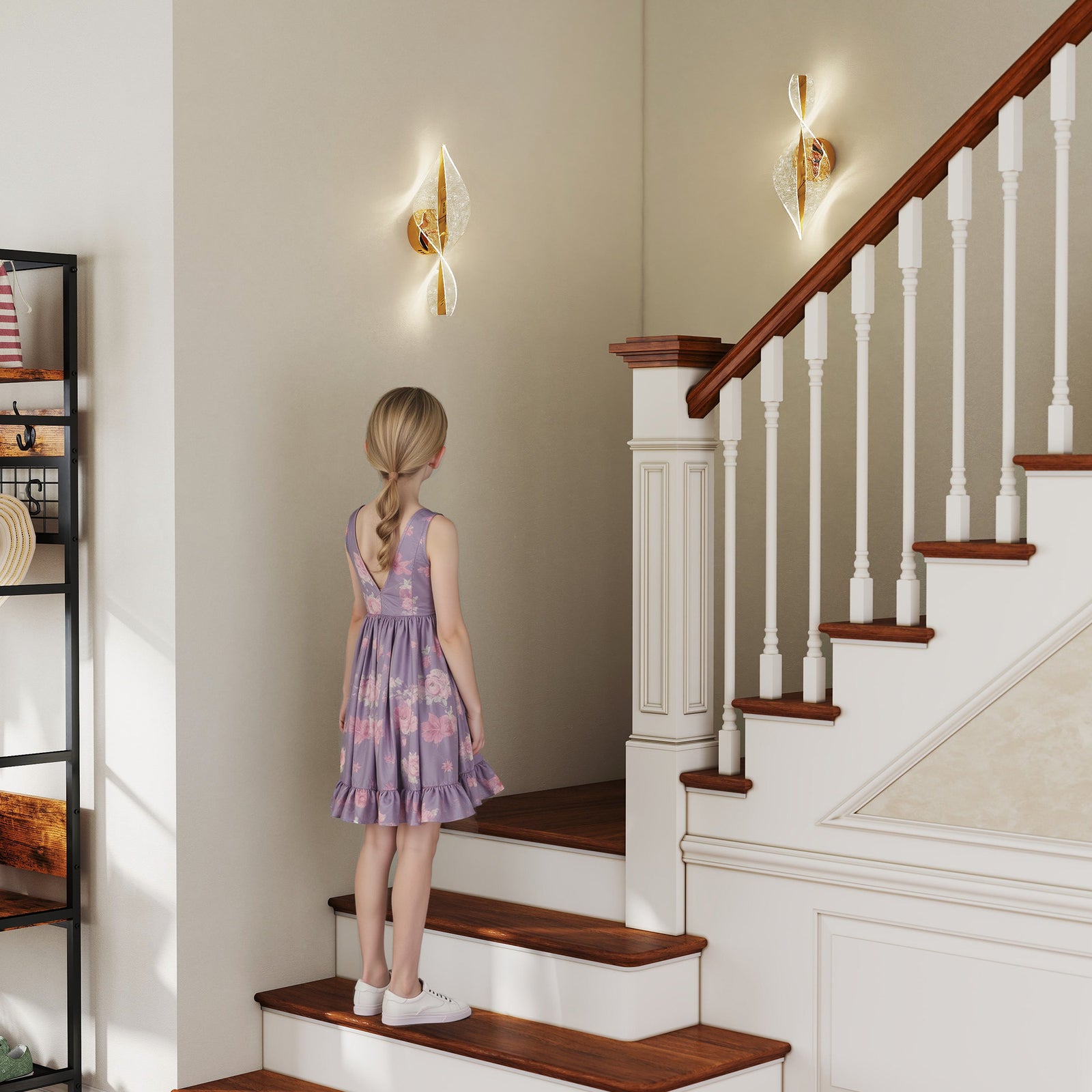 Led Wall Lamp 2 Pack, Modern Indoor Spiral Wall Light | Gold