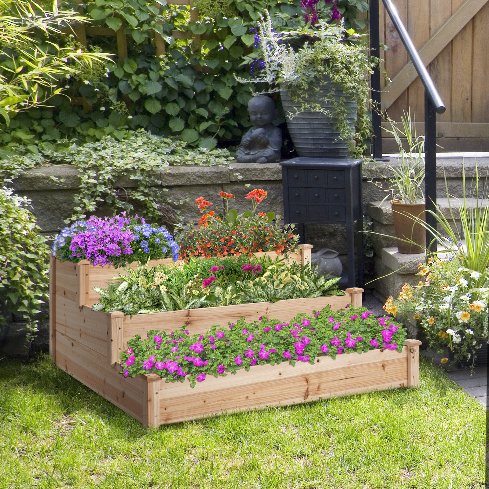 470l Wooden Garden Bed 3-tier Planter Kit