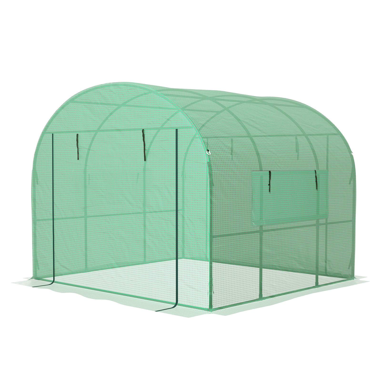 Polytunnel Greenhouse W/ Uv-resistant Pe Cover, Grow House | Large | Green