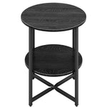 Small Round Coffee Table With 2 Tier | Black