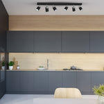Joker Hand Made Ceiling Lamp In Matt Black With Striking Chrome Detail Featuring 6 Minmalistic Slender Cylinder Shades