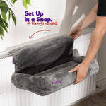 Heated Radiator Cat Bed Soft Fleece Padded Design Grey
