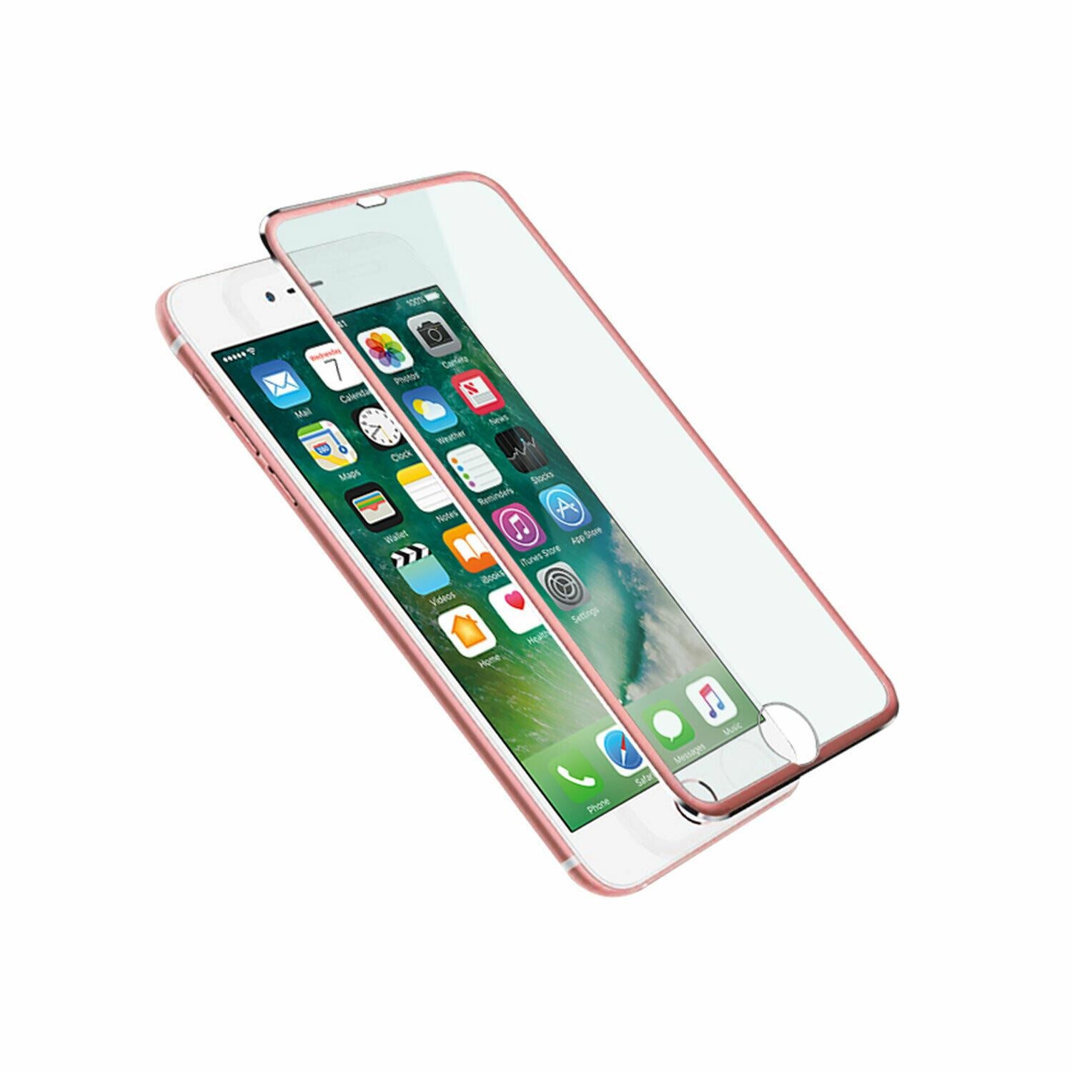 3d Metal Tempered Screen Protector For Iphone 6/7/7+ - Rose Gold