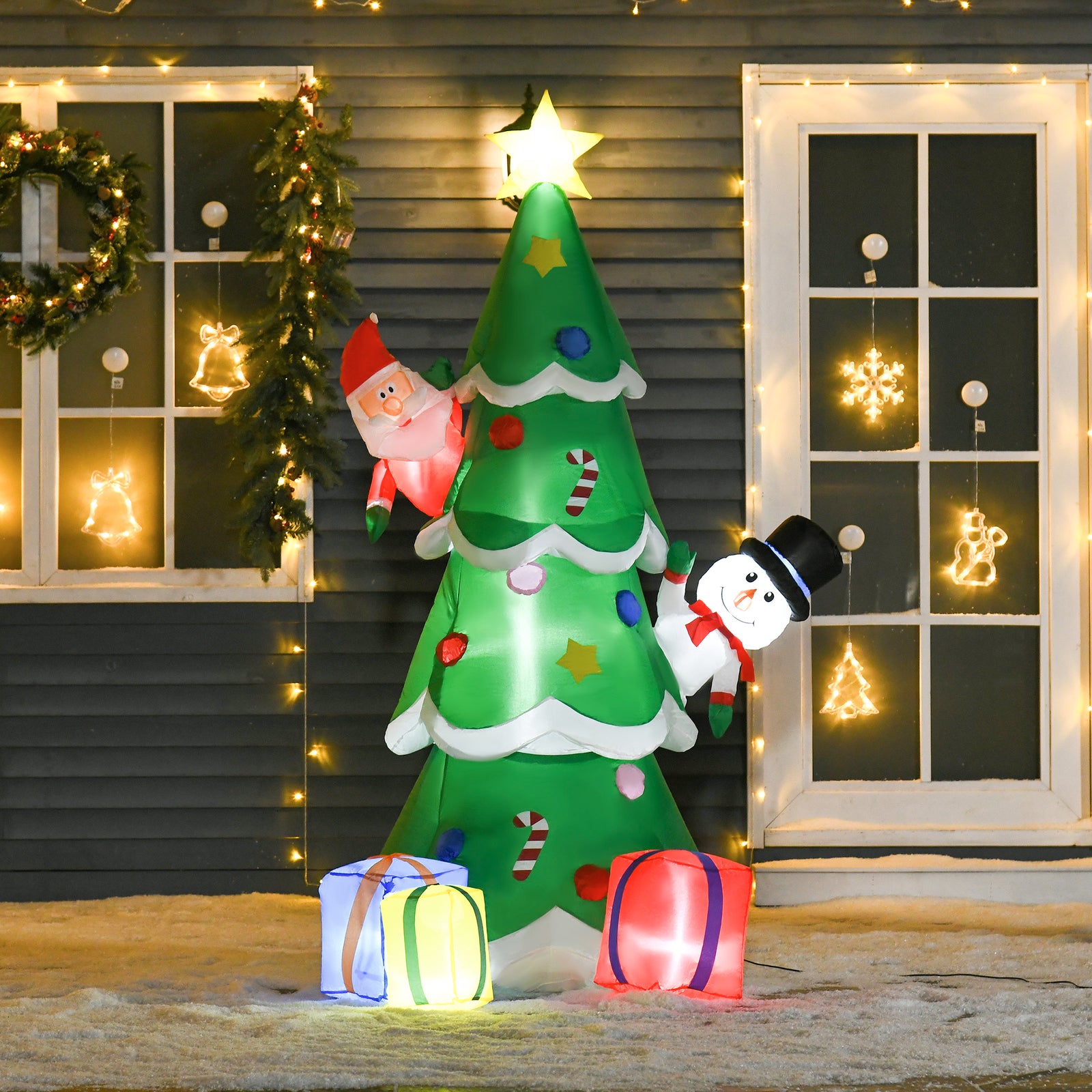 7ft Christmas Inflatable Tree Led Lighted Indoor Outdoor