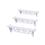 Set Of 3 Wooden Shelves Storage Display Rack Wall-mounted White
