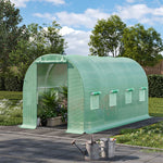 Green Outdoor Walk-in Tunnel Greenhouse With Steel Frame | Medium | Green