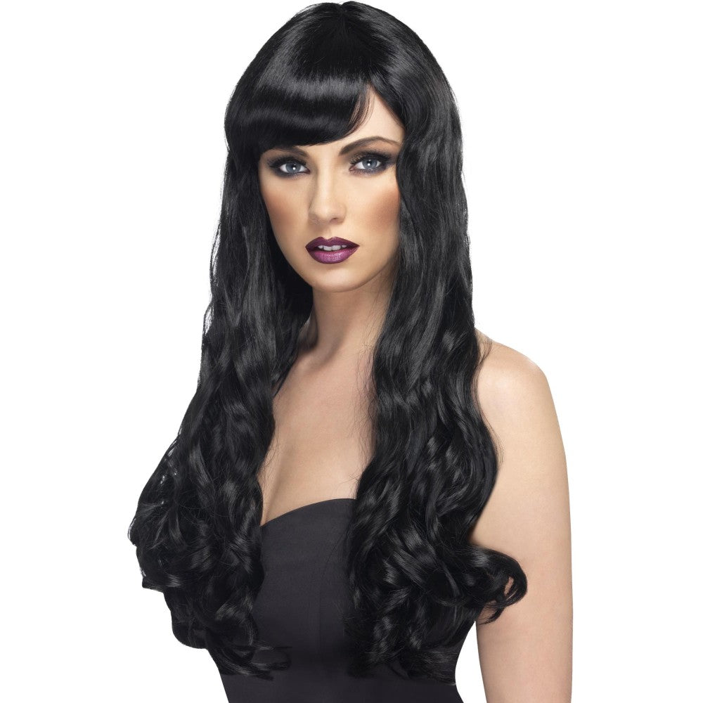 Desire Long Curly Wig With Fringe | Black