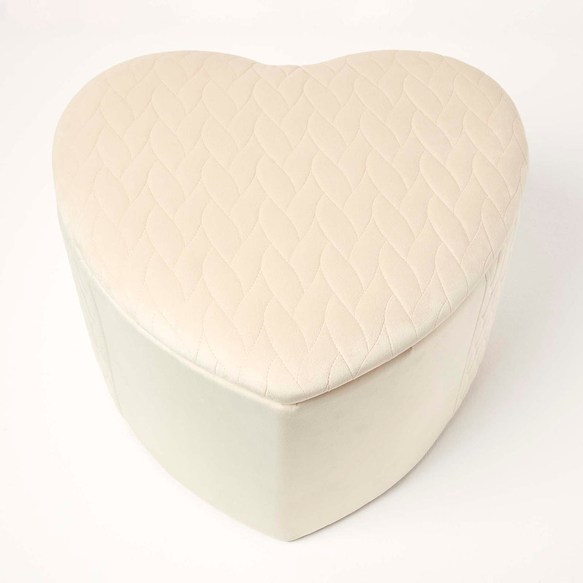 Arundel Heart-shaped Velvet Footstool With Storage | Natural