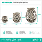Willow Lanterns Set Of 3 - Grey
