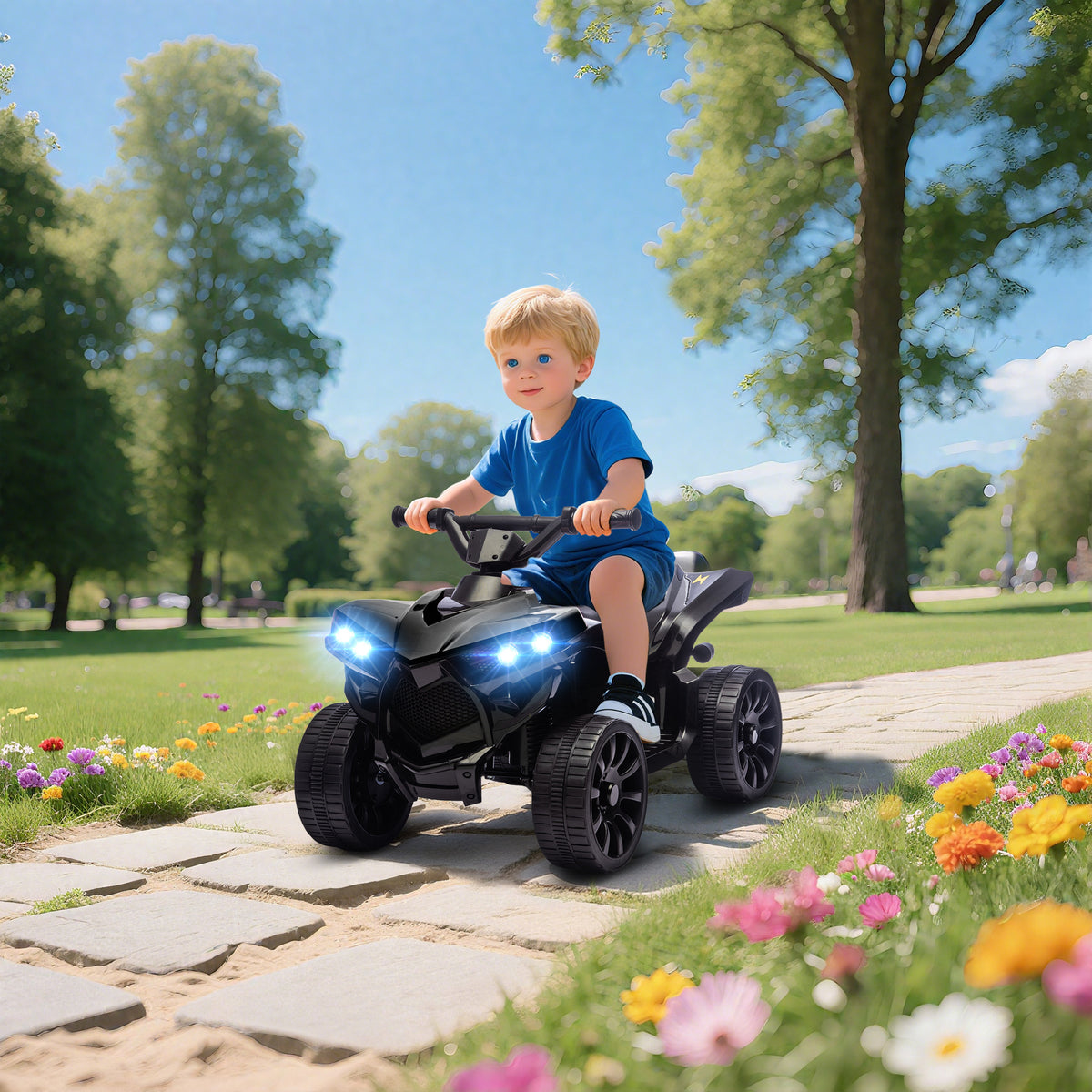 6v Kids Atv, Battery Powered Ride On Car For Ages 3-6 Years | Black