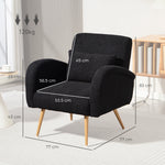 Teddy Fleece Upholstered Accent Chair With Metal Legs | Black