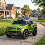 Land Rover Defender Licensed 12v Kids Ride On Car W/ Remote | Green