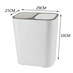 Kitchen 15l Rubbish Dustbin Double Recycling Bin 2 Section White