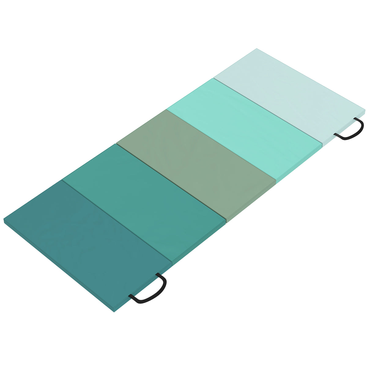 SPORTNOW Foldable 6ft Gymnastics Mat, 3.2 Cm Thick Crash Mat, Mixed Green
