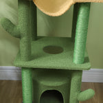 225-255hcm Floor To Ceiling Cat Tree W/ Hammocks, Condo - Green