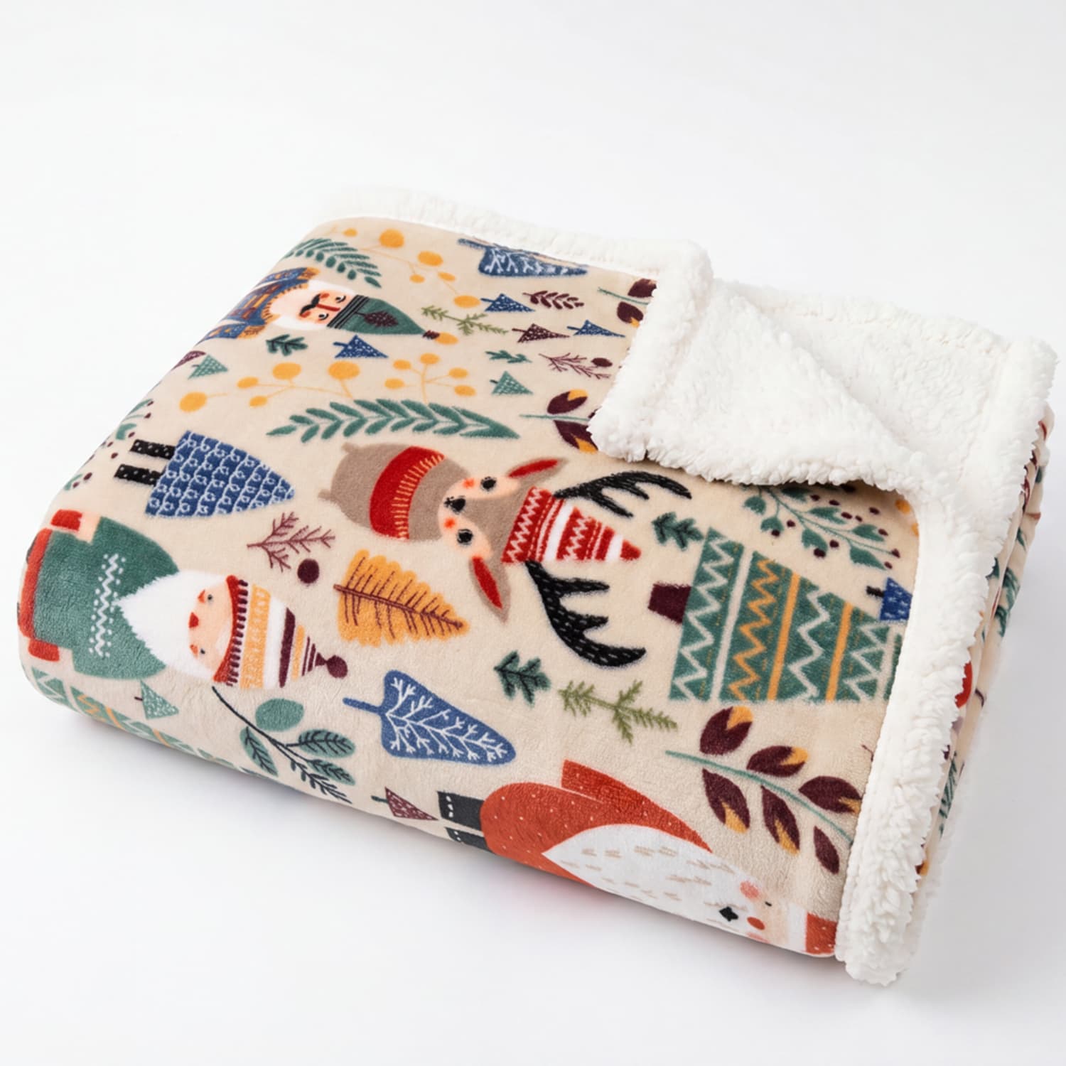 Deyongs Drammen Village Sherpa Fleece Throw – Printed Scandi Blanket