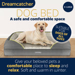 Grey Small To Xxl Dog Beds Orthopaedic Shredded Memory Foam, Fleece Sleeping Area, Non Slip Base, Removable Washable Cover | 106cm | Grey