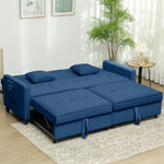 Reversible L-shaped Sectional Sofa Bed With Cushions | One Size | Blue