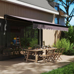 Electric Awning W/ Led Light And Remote Controller | Large | Dark Gray