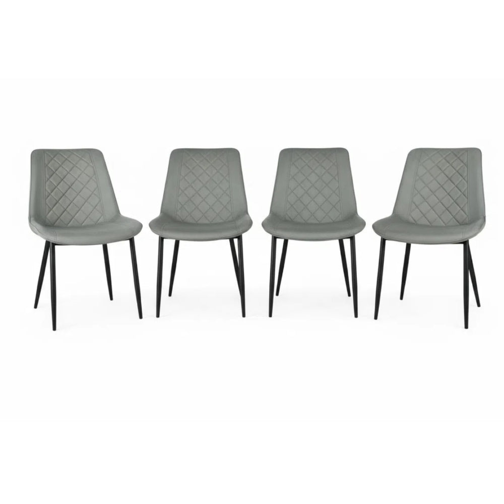 Stylish Colorado Dining Table Set With 4 Amelia Chairs | Grey