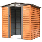 Garden Shed Wood Effect Tool Storage Sliding Door Wood Grain | Small | Brown