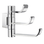 Polished Chrome Swivel Swing Arm Triple Towel Hooks | Polished Chrome