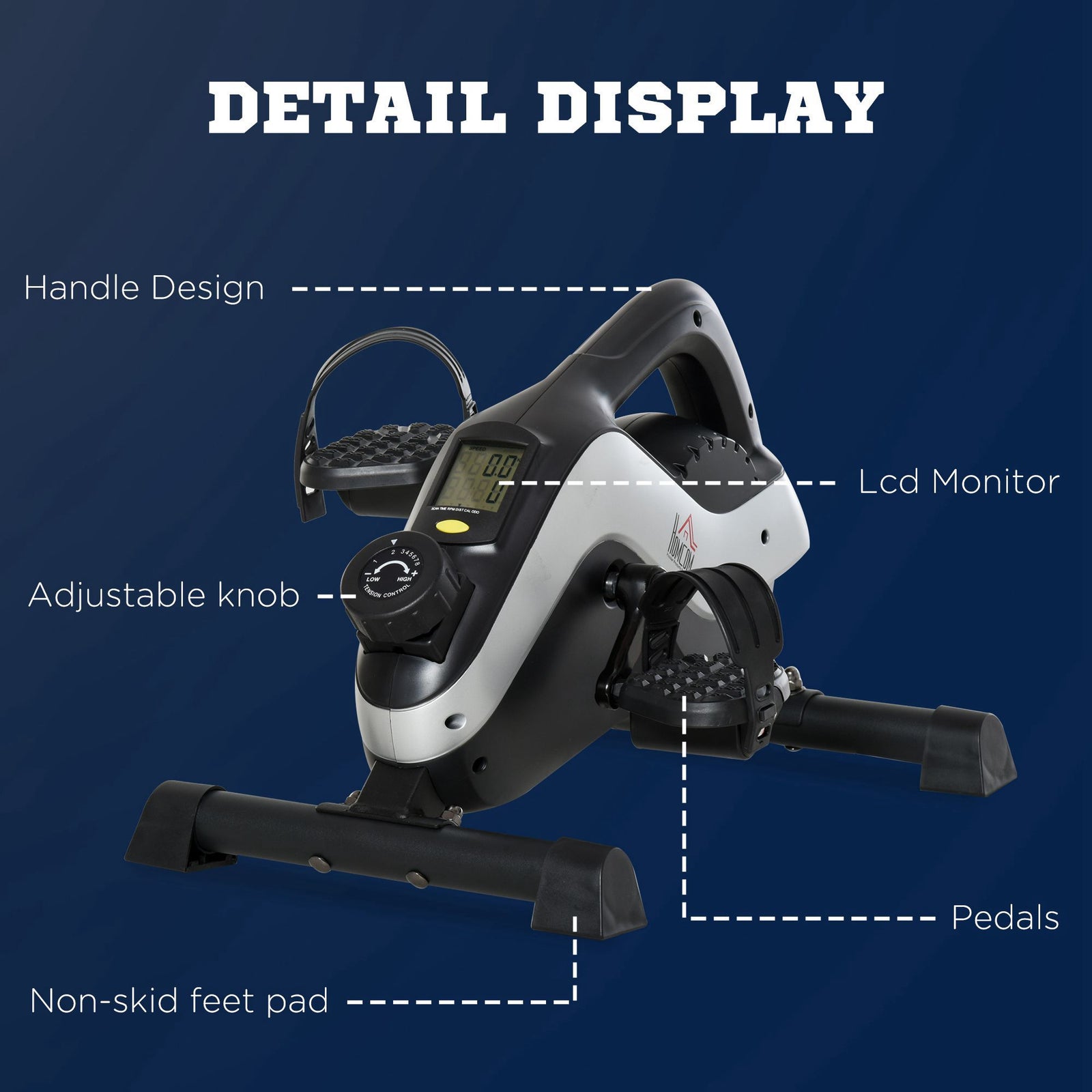 Mini Exercise Bike 8 Levels Magnetic Resistance | Black