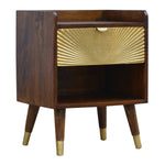 Solid Wood Manila Gold One Drawer Bedside