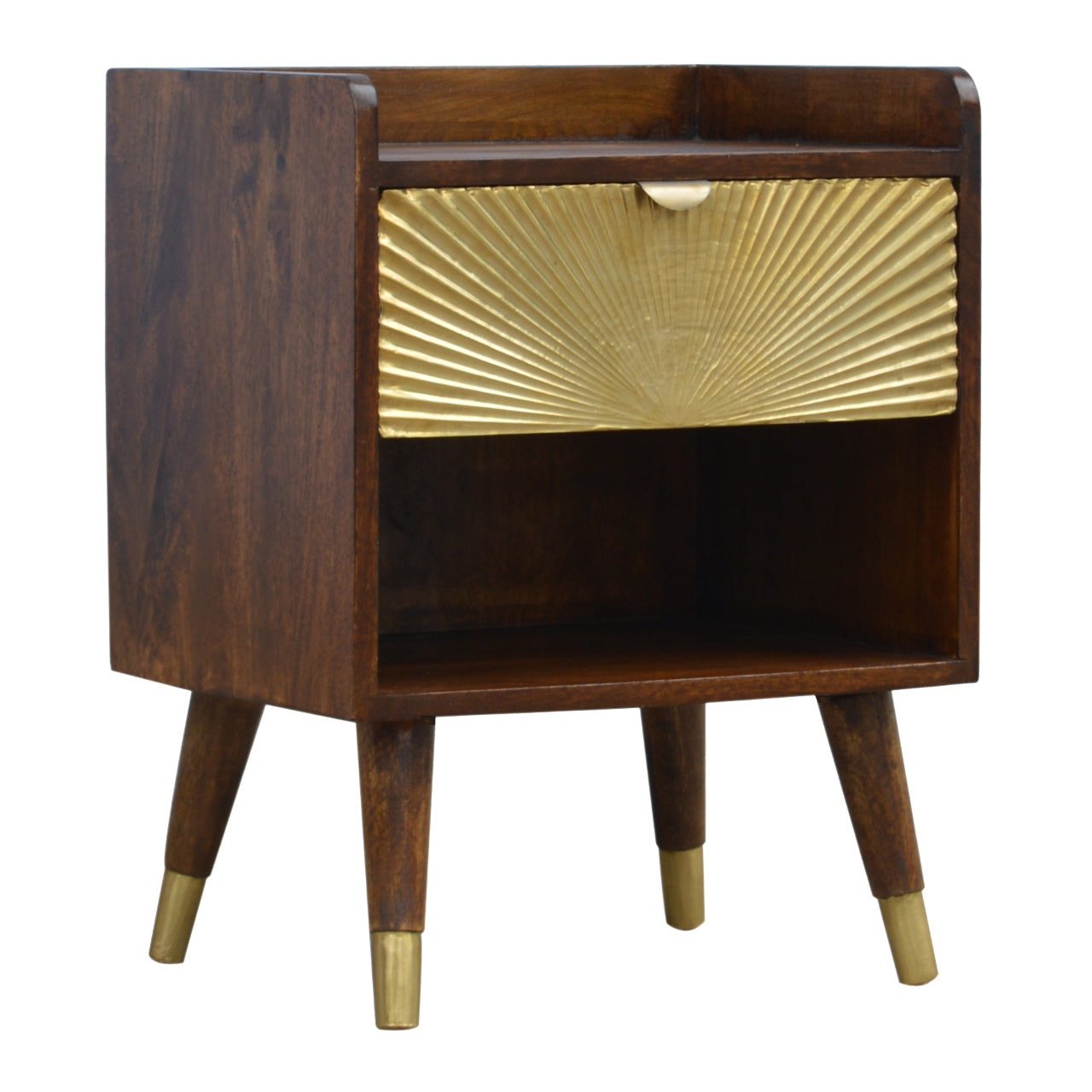 Solid Wood Manila Gold One Drawer Bedside