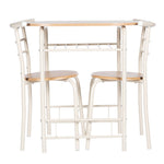2 Seater Compact Dining Set Oak MDF Table And Buttermilk Metal Frame