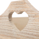 Shallow Wooden Heart Cut Out Tray | Large | Brown