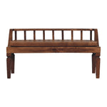 Artisan Furniture Solid Wood Bordeaux Leather Bench, Upholstered