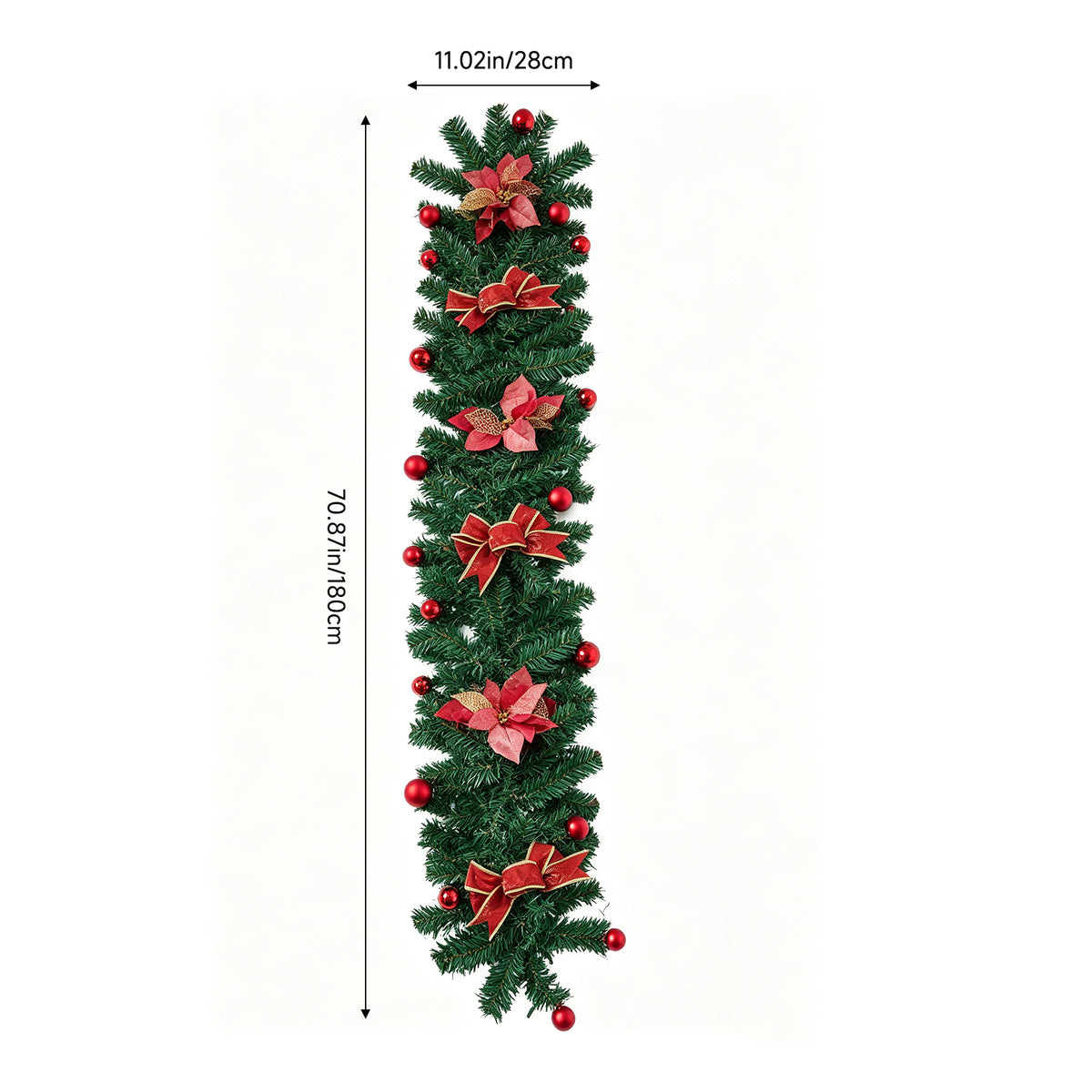 Pre-lit Artificial Christmas Garland | Red