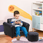 Kids Sofa Chair Set Armchair Seating Seat Bedroom Playroom Stool | Black