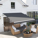 2.95 X 2.5m Manual Awning Canopy Sun Shade Shelter | Dark Gray