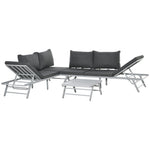 3 Pcs Garden Seating Set W/ Sofa Lounge Table Outdoor Patio