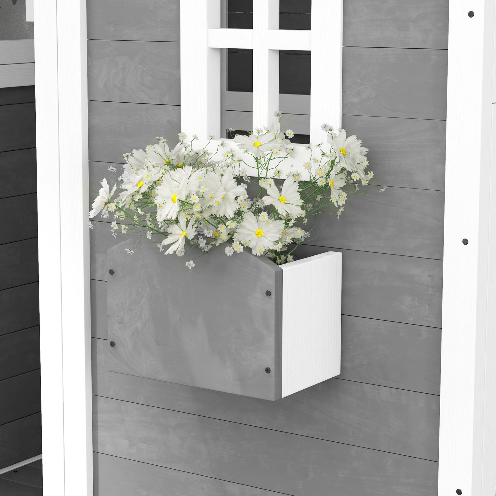 Wooden Wendy House For Kids With Floor, For Gardens, Patios - Grey