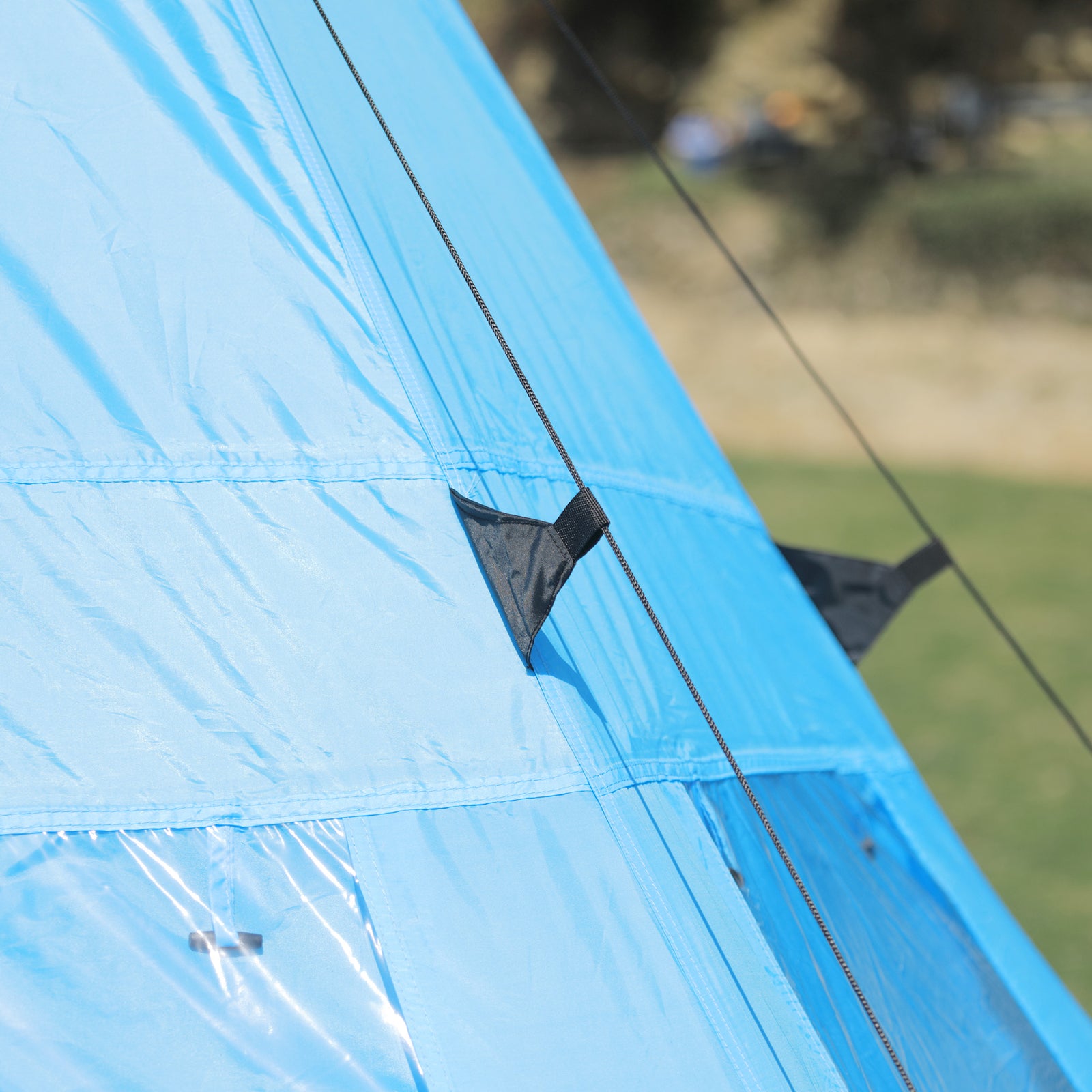 6 Man Tent Metal Poles Water-resistant Walls Windows Door | Blue