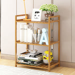 3/4/5-tier Tiered Bamboo Wood Book Storage Shelf | Small | Brown