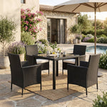 Set Of 4 Rattan Chairs Garden Furniture